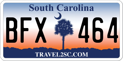 SC license plate BFX464