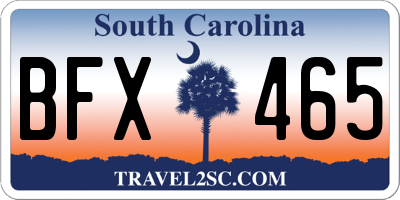 SC license plate BFX465