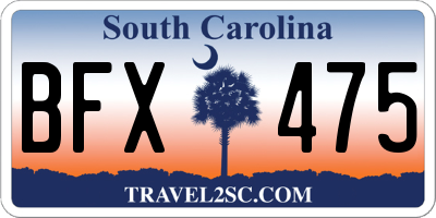 SC license plate BFX475