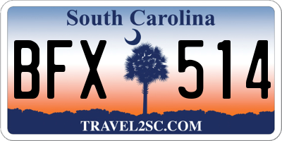 SC license plate BFX514