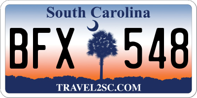 SC license plate BFX548