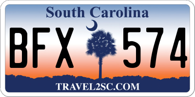 SC license plate BFX574