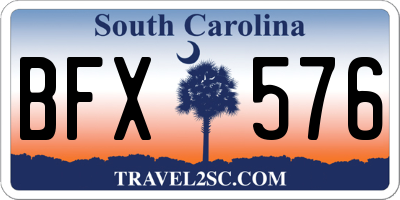 SC license plate BFX576