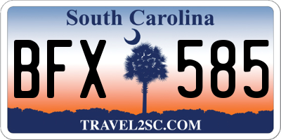 SC license plate BFX585