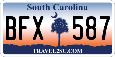 SC license plate BFX587