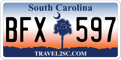 SC license plate BFX597