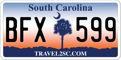 SC license plate BFX599