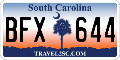 SC license plate BFX644