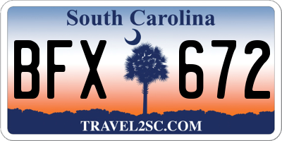 SC license plate BFX672