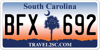 SC license plate BFX692