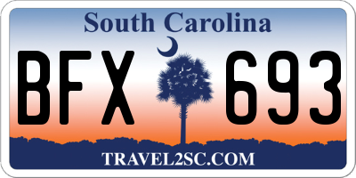SC license plate BFX693