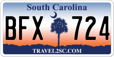SC license plate BFX724