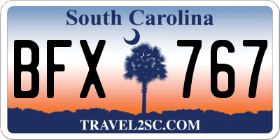 SC license plate BFX767
