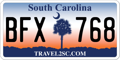 SC license plate BFX768