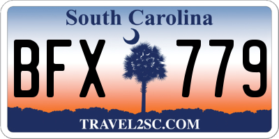 SC license plate BFX779