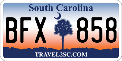 SC license plate BFX858