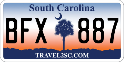 SC license plate BFX887