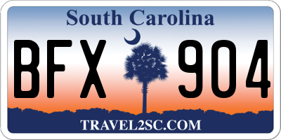 SC license plate BFX904