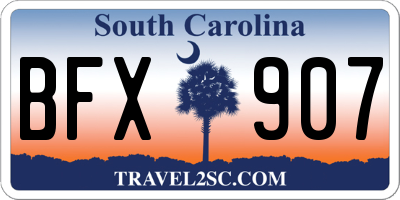 SC license plate BFX907