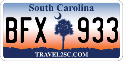 SC license plate BFX933
