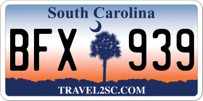 SC license plate BFX939