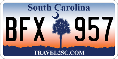 SC license plate BFX957