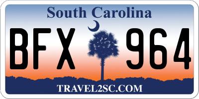 SC license plate BFX964