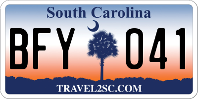 SC license plate BFY041