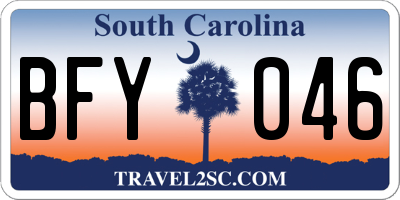 SC license plate BFY046