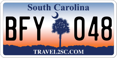 SC license plate BFY048