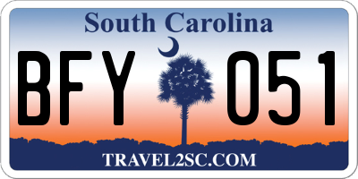SC license plate BFY051