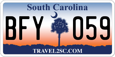 SC license plate BFY059