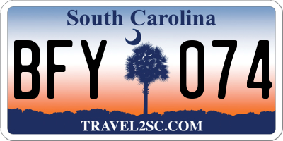 SC license plate BFY074