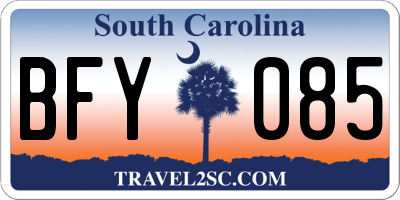 SC license plate BFY085