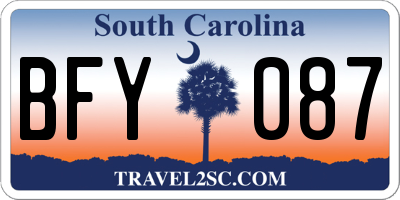 SC license plate BFY087