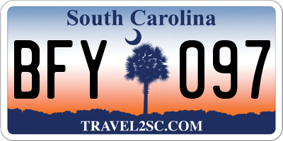 SC license plate BFY097