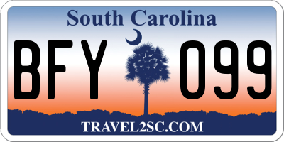 SC license plate BFY099