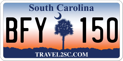 SC license plate BFY150