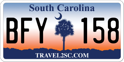SC license plate BFY158
