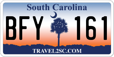 SC license plate BFY161