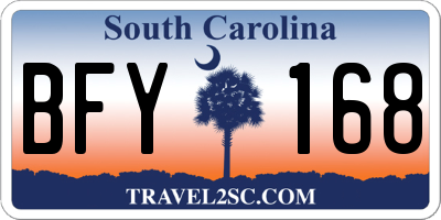 SC license plate BFY168