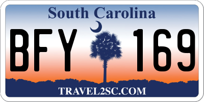 SC license plate BFY169