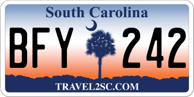 SC license plate BFY242