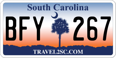 SC license plate BFY267