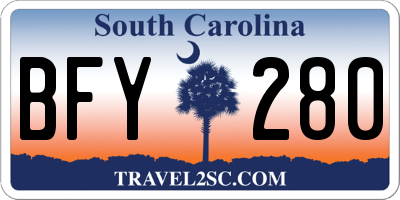 SC license plate BFY280