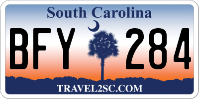 SC license plate BFY284