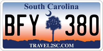 SC license plate BFY380