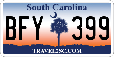 SC license plate BFY399
