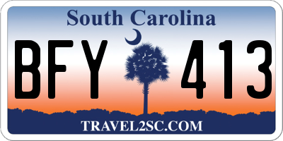 SC license plate BFY413