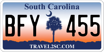 SC license plate BFY455